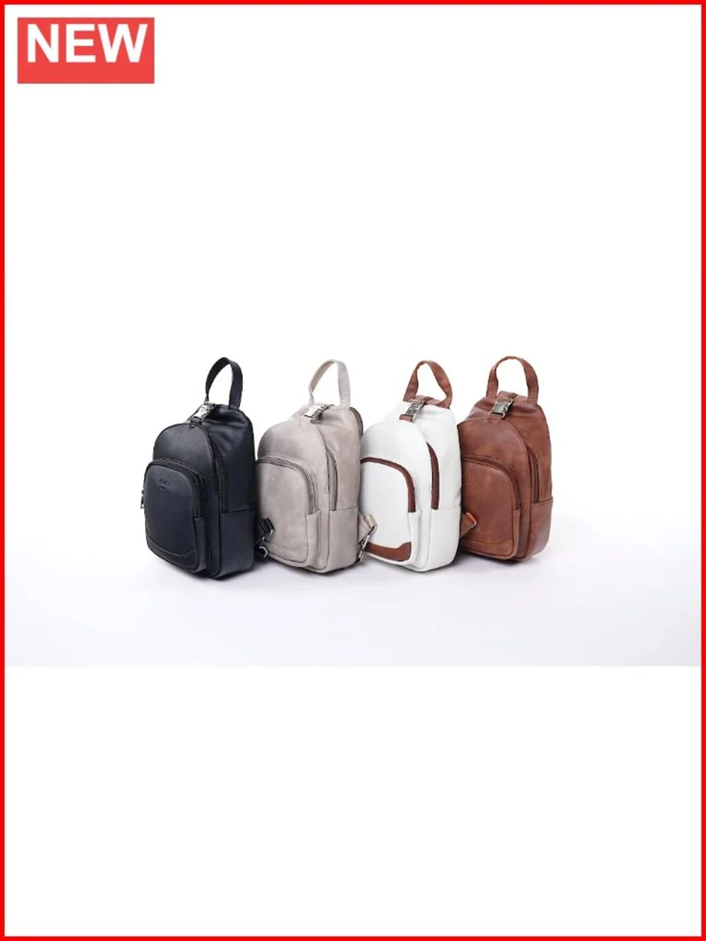 Leather Sling Backpack Crossbody Women's Convertible Travel Daypack